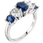 Oval Blue Sapphire & Diamond Ring